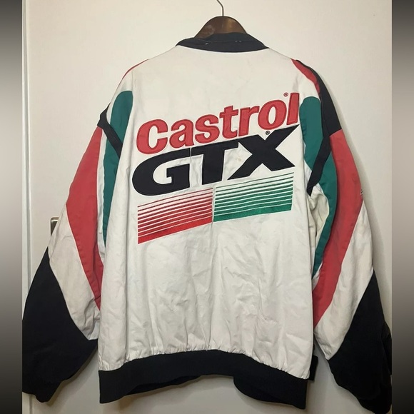 John Force Racing Castrol GTX Pit Jacket White Mens Size 2XL Vintage - Picture 13 of 16